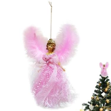 Imagem de Ornamentos de anjo | Toppers de Natal para Angel Trees | Angel Tree Topper Com Asas, Decorações Da Árvore De Natal Da Festa De Férias,