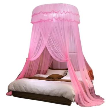 Imagem de Mosquiteiro Indiano Universal Casal Gigante para Cama Box, Queen e Super King - 14m com Abertura Lateral ou Fechado - Proteção Completa Contra Mosquitos(ROSA,BOX/QUEEN C/ABERTURA LAT)