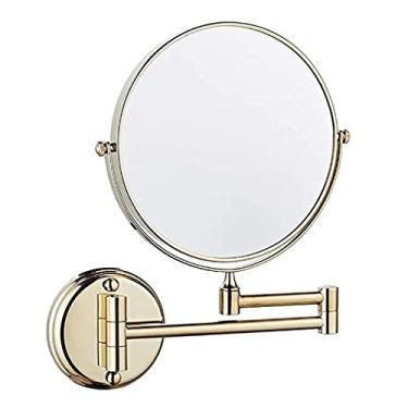 Imagem de YYBOES Espelho de maquiagem espelho de vaidade espelho de banheiro espelho de beleza, espelho montado na parede, espelho de maquiagem, ampliação dobrável, dupla face, para banheiro de hotel