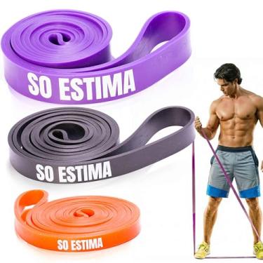 Imagem de Ganhe Força E Flexibilidade Kit Elástico Super Band 3 Níveis Para Pernas Glúteos Braços e Costas Treino Portátil Muscular e Alongamento