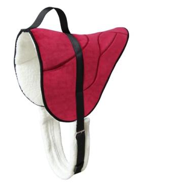 Imagem de LWITDOG Almofada Bareback da marca para cavalos, almofada de sela de cavalo com circunferência ajustável, almofada de sela com absorção de choque, almofada de equitação para cavaleiros (Borgonha)