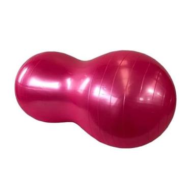 Imagem de Bola de Yoga Feijão Amendoim Peanut Pilates Fisioterapia Exercícios Ginástica com Bomba(ROSA)