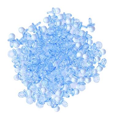 Imagem de Cryfokt Mamilos Decorativos de Chupeta de bebê Em Acrílico 200 Unidades para Lembrancinhas de Festa de Aniversário e Decoração de Mesa (Azul)