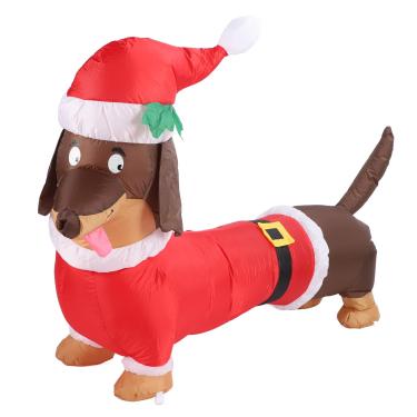 Imagem de ZJchao Cão Weiner Inflável, Decoração de Natal de 1,5 M Com Luzes Embutidas, para Decoração de Férias Interna e Externa Modelo de Ar Dachshund (Plugue EUA 100 a 240V)
