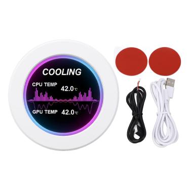 Imagem de Tela LCD IPS redonda de 2,1 polegadas com rotação de 360 ​​graus Watercooler Substituição da tela Liga de alumínio Concha usinada CNC 480x480 Resolução Tipo C Porta PH para