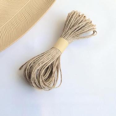 Imagem de Corda de juta natural – corda de juta marrom para embrulho de presente, artesanato de Natal, decoração e projetos (amarelo, 3 mm)