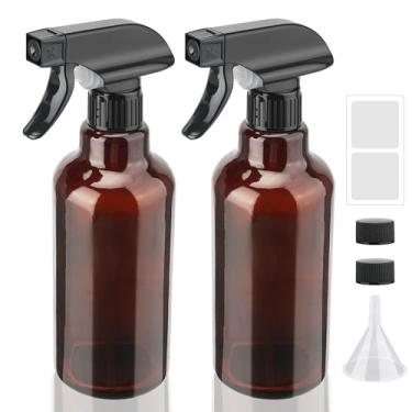 Imagem de Hethyo Frascos de spray de vidro de 500 ml, frascos vazios de spray/spray, pequenos recipientes recarregáveis para cuidados com o cabelo, soluções de limpeza, plantas, óleos essenciais, pacote com 2