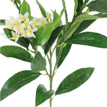 Imagem de Flores artificiais para decoração de plantas artificiais modernas 70 cm de altura Osmanthus Folhas artificiais adequadas para mesa de jantar em casa e escritório, plantas e flores artificiais (C)