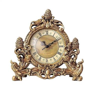 Imagem de Relógio de mesa europeu retro relógio criativo sala de estar resina relógio de mesa pingente quarto estudo relógio silencioso relógios de pêndulo