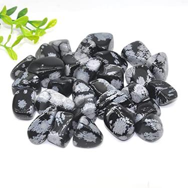 Imagem de Cristais naturais floco de neve pedras obsidiana tumbled Bulk Specime DIY decoração de aquário doméstico