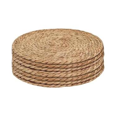 Imagem de Conjunto De Sousplat De Rattan Boho Trançado 4/8/12 Peças 12 Polegadas