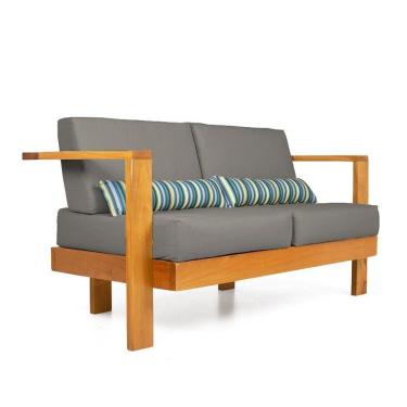 Imagem de Sofá 2 Lugares Bahamas Sarja Impermeável Chumbo