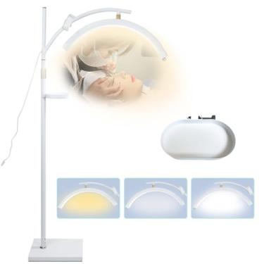 Imagem de Heshenyqi Lâmpada de cílios com luz de cílios para extensões de cílios, lâmpada de LED ajustável, meia lua, tatuagem de luz, iluminação sem sombra, para beleza, cuidados com a pele, tatuadores
