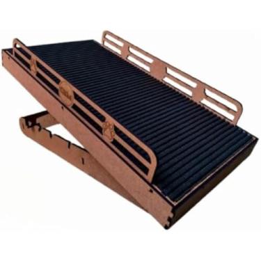Imagem de Rampa Pet Antiderrapante Com Regulador de Altura 4 Nivel Resistente Prático Para Cachorros Gatos MDF