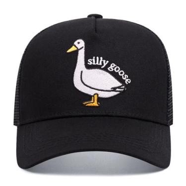 Imagem de Boné de beisebol Sillys Gooses Anime Snapback Hat algodão preto - yiwe