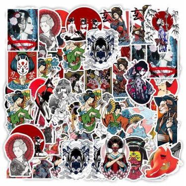 Imagem de Adesivos de vinil de gueixa japonesa, grafite impermeável, 50 unidades