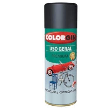 Imagem de Tinta Spray Uso Geral Premium Preto Semibrilho 400 Ml 54021 Colorgin Tinta Spray Uso Geral 400ml