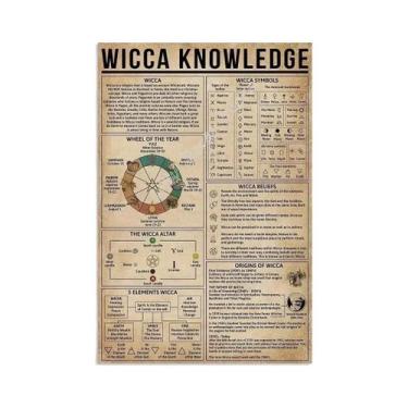 Imagem de Placa De Metal Retrô Com Rodas Do Ano, Tema Bruxa, Para Decoração De P