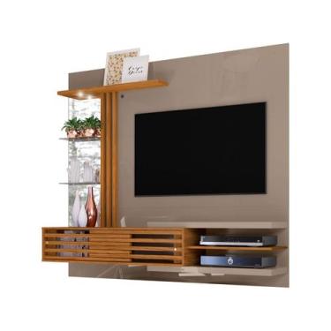 Imagem de Painel Suspenso Com Bancada Para Tv Até 55'' Led Espelho 2 Portas Friz