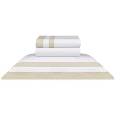 Imagem de Jogo de cama king double branco/fendi 200f 2,90mx2,50m - SULTAN, Branc