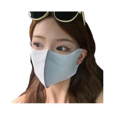 Imagem de Máscara Facial Respirável De Seda Gelada Com Proteção Solar E Lenço In