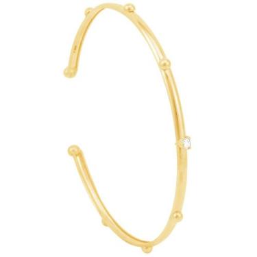Imagem de Bracelete em Ouro 18K Bolinhas e Diamante - AU8628 - REAL GOLD
