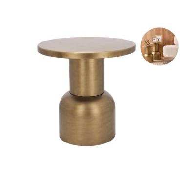 Imagem de Mesa De Canto De Sala Banco Aparador Em Metal Design Moderno Luxuoso G