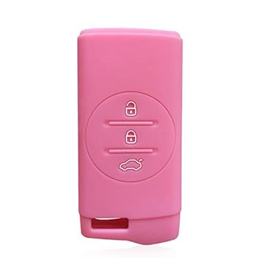 Imagem de YJADHU Porta-chaves masculino feminino porta-chaves capa para carro, adequado para Chery Tiggo 8 3x 5x Gx EQ7 Arrizo Exeed 65R 32R Chery Tiggo 7 Pro 5 2020, rosa