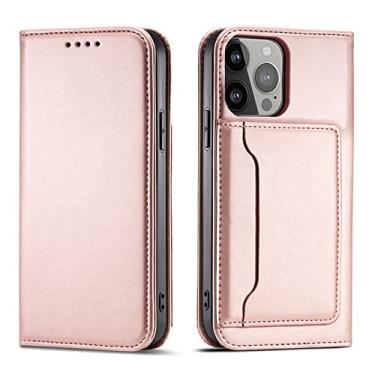 Imagem de Capa de celular para iphone 11 xr xscase para iphone 12 pro max capa protetora de couro para iphone 6 plus 7 8 atração magnética, rosa, para iphone 14