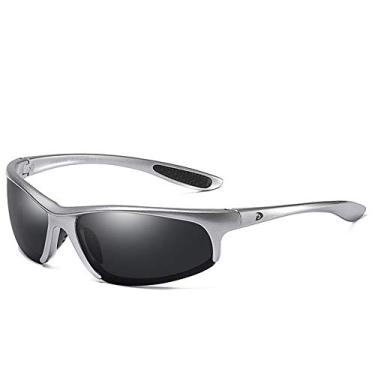 Imagem de Óculos de sol polarizados Dubery para homens e mulheres, 2019, óculos de sol vintage, estilo retrô, para esportes, dirigir, espelho, marca de luxo, 3-silver/Black, One Size