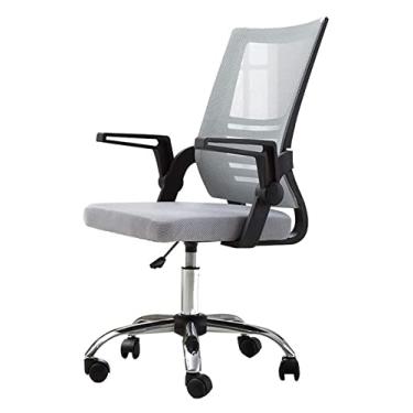 Imagem de cadeira de escritório Cadeira de computador Cadeira ergonômica reclinável Cadeira de jogos Cadeira giratória Elevador de cadeira de escritório giratório Almofada de braço Assento Cadeira (cor: cinza)