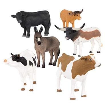 Imagem de Terra by Battat – Farm Animal Set – Brinquedos realistas de Vaca, Brinquedos de Touro e Brinquedos animais para crianças 3+ (6 pc)