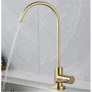 Imagem de Purificador de água de cozinha em aço inoxidável 304, purificador de água rotativo com resfriamento único, torneira de água potável direta, dourado