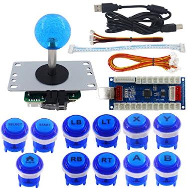 Imagem de SJ@JX Arcade Kit DIY Controlador PS3 10x Botão Zero Delay Codificador USB Teclado Mecânico Microswitch 4/8 Way Joystick para PC, PS3, Xbox, Framboesa, MAME, NES, Retropie