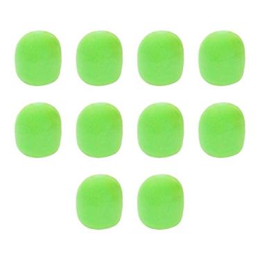 Imagem de Dahszhi 10 capas de microfone verdes de espuma, capa de microfone de mão padrão de espuma macia KTV para microfone