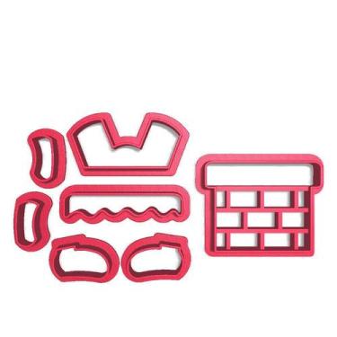 Imagem de Cortador Pasta Americana Natal Papai Noel Chaminé Casa - DOCE IMPRESSO