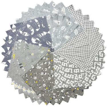 Imagem de Quadrados de tecido pré-cortados 12,7 x 12,7 cm, pacotes de tecido de algodão acolchoados, pacotes de berloques para acolchoar 12,7 cm, quadrados de berloque de bebê, patchwork de costura e projeto