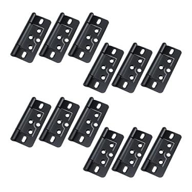 Imagem de Antrader Dobradiças de porta de 7,6 cm sem encaixe, dobradiças de porta borboleta com parafusos de montagem - preto, 12 peças