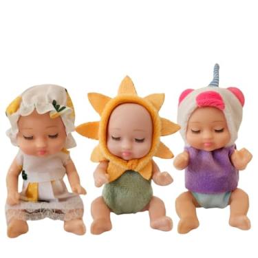 Imagem de Mini Bonecas Bebê Reborn Com Pijama - Kit 3 Unidades | Bonequinhas Fofas (Coleção 2)