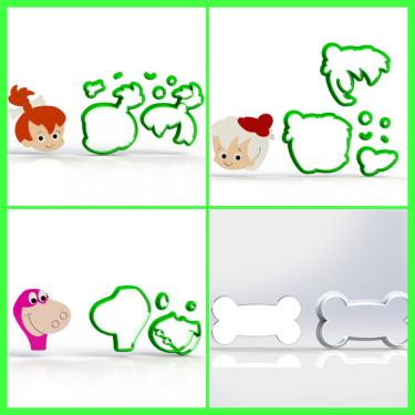 Imagem de Cortador Kit Flintstones - 4 Modelos Modulares Tamanho 6 Cm