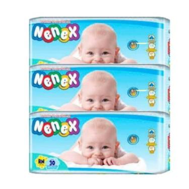 Imagem de Fralda Nenex jumbo 3 pacotes tamanho RN 90 unidades - Até 3 kg
