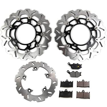 Imagem de Arashi Rotores de disco de freio dianteiro traseiro com pastilhas para Suzuki BANDIT GSF 1250 S ABS 2012-2015, GSX1250FA 2010-2015, GSX650F Non-ABS 2008-2012, acessórios de motocicleta preto