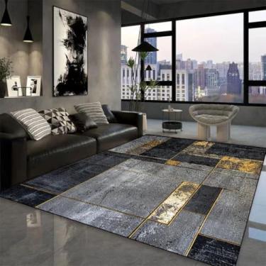 Imagem de Tapete geométrico para sala de estar, sofá, mesas de centro, tapetes grandes, decoração para quarto, cabeceira (180 x 200 cm (70 x 78 pol.) / hxx-250725000652)