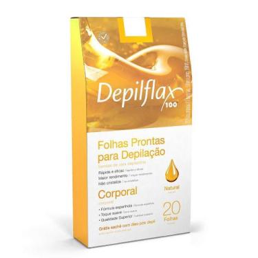Imagem de Folhas Prontas Corporais Depilflax Natural com 20 Unidades
