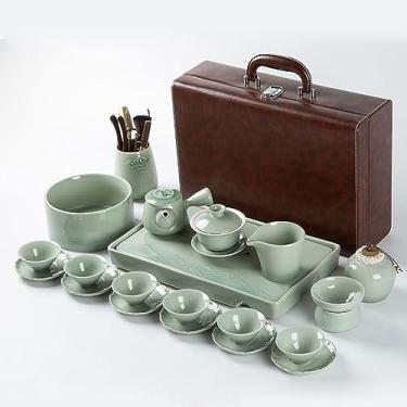 Imagem de Conjunto de chá, conjunto de chá para adultos, conjunto de chá da tarde, conjunto de chá de Kung Fu doméstico, conjunto de xícaras de chá de cerâmica japonesa