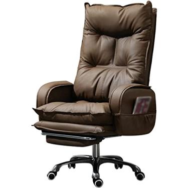 Imagem de Cadeira executiva executiva com descanso para os pés cadeira executiva com armazenamento lateral, cadeira giratória reclinável, cadeira ergonômica para escritório em casa, fácil de instalar