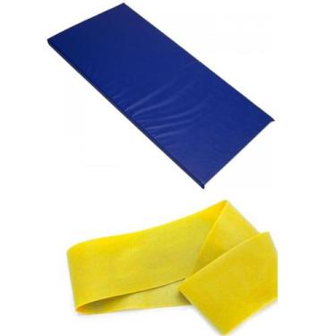 Imagem de Kit Colchonete Academia Ginástica Várias Cores + Mini Band Nivel Médio