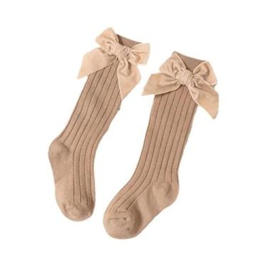 Imagem de Meias Altas Vermelhas Brilhantes Para Bebês Meninas Outono Inverno Com