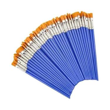 Imagem de Conjunto De 50 Pincéis De Pintura Artística Redondos E Planos Com Cerd