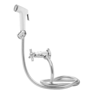 Imagem de Ducha Higiênica Branca com Registro Cromado CC11 Doan